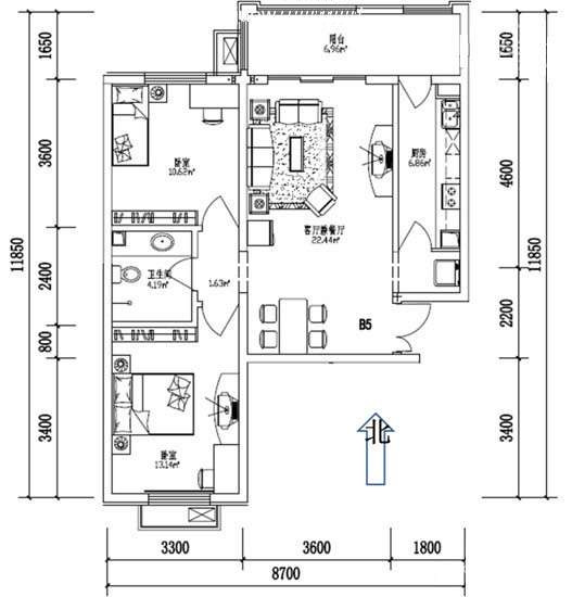90平米兩室兩廳裝修設(shè)計(jì)布置圖