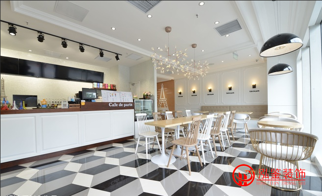 Cafe de paris甜品店裝修效果圖-北歐風(fēng)格甜品店裝修效果圖